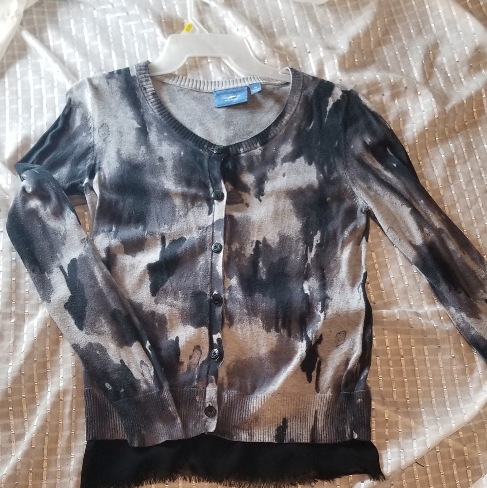 Vera Wang black and Grey Cardigan